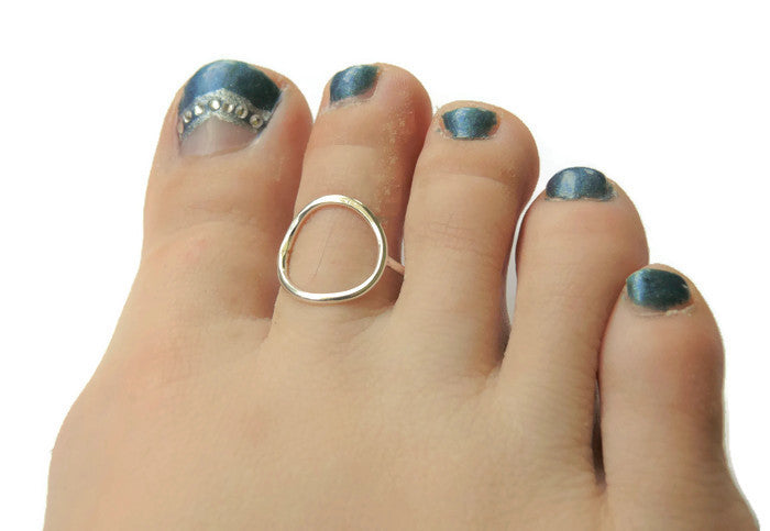 Fitted Toe Ring, Eternity Circle, 925 Sterling Silver